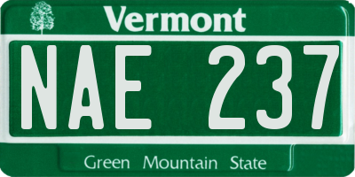 VT license plate NAE237