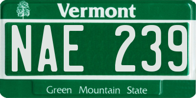 VT license plate NAE239