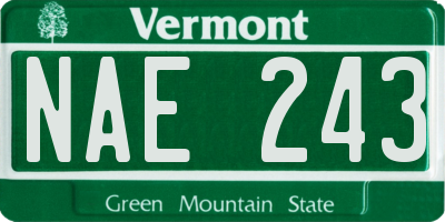 VT license plate NAE243