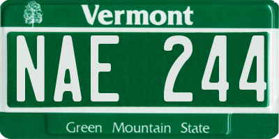 VT license plate NAE244