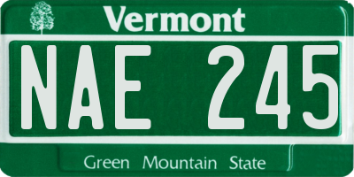 VT license plate NAE245