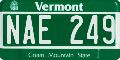 VT license plate NAE249