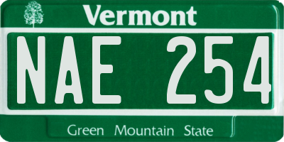 VT license plate NAE254