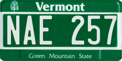 VT license plate NAE257