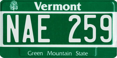 VT license plate NAE259