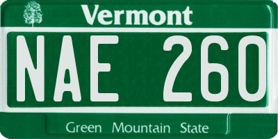 VT license plate NAE260