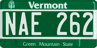 VT license plate NAE262