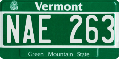VT license plate NAE263