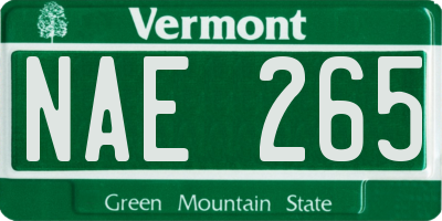 VT license plate NAE265