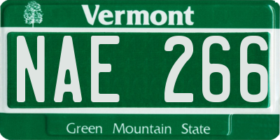 VT license plate NAE266
