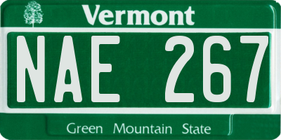 VT license plate NAE267