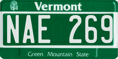 VT license plate NAE269