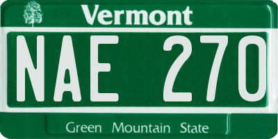 VT license plate NAE270