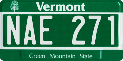 VT license plate NAE271