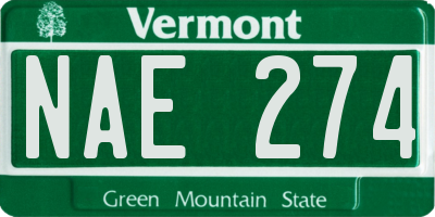 VT license plate NAE274