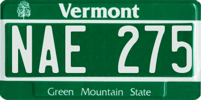 VT license plate NAE275