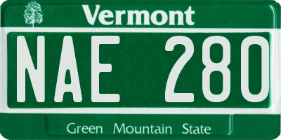 VT license plate NAE280