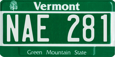 VT license plate NAE281
