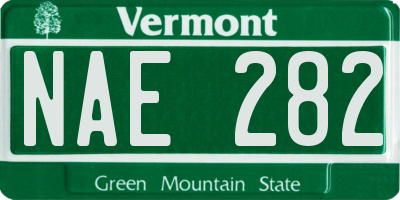 VT license plate NAE282