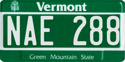 VT license plate NAE288