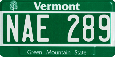 VT license plate NAE289