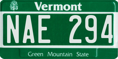VT license plate NAE294