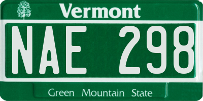 VT license plate NAE298