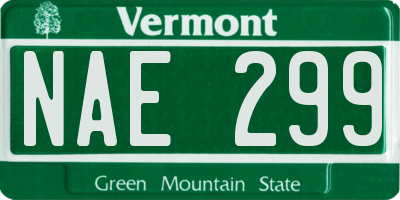 VT license plate NAE299