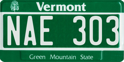 VT license plate NAE303