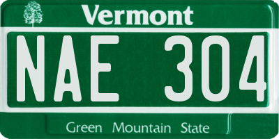 VT license plate NAE304