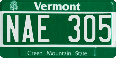 VT license plate NAE305