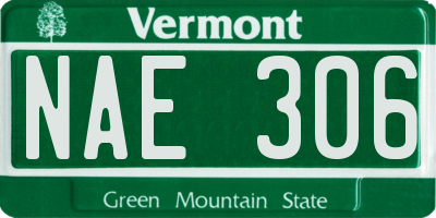 VT license plate NAE306