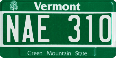 VT license plate NAE310
