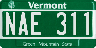 VT license plate NAE311