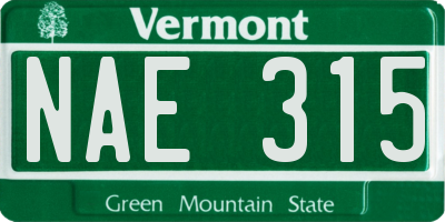VT license plate NAE315