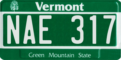 VT license plate NAE317