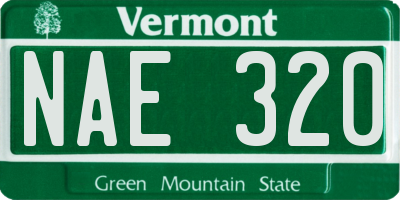 VT license plate NAE320