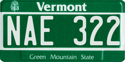VT license plate NAE322