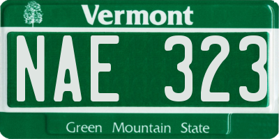 VT license plate NAE323