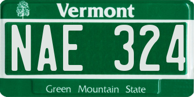 VT license plate NAE324