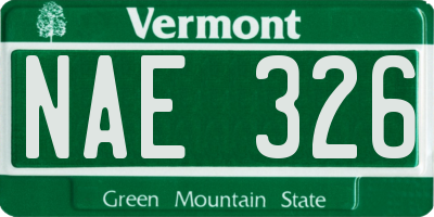 VT license plate NAE326
