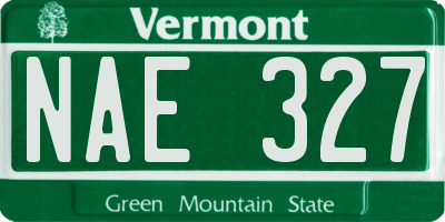 VT license plate NAE327
