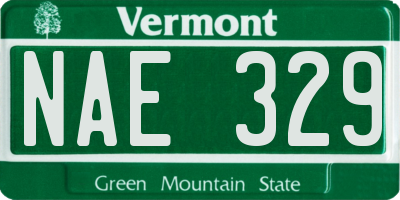 VT license plate NAE329