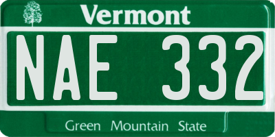 VT license plate NAE332