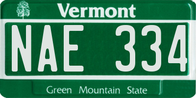 VT license plate NAE334