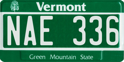 VT license plate NAE336
