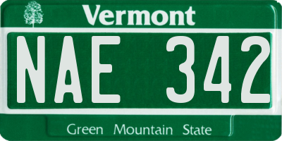 VT license plate NAE342