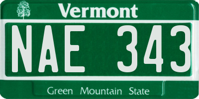 VT license plate NAE343
