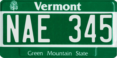 VT license plate NAE345