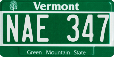 VT license plate NAE347